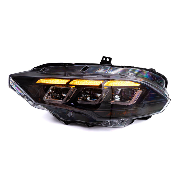 2018-2023 Ford Mustang Projector Headlights S650 Style LED Amber Sequential Turn Signals