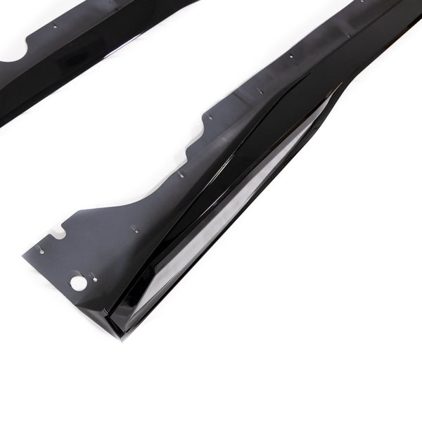2020-2024 Corvette C8 Stingray Evo Style Side Skirts Gloss Black Pair
