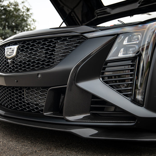 2025-2026 Cadillac CT5-V Blackwing Front Side Outer Grilles Pre Preg Gloss Carbon Fiber Pair