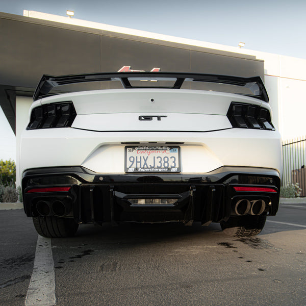 2024+ Ford Mustang Dark Horse Rear Diffuser Gloss Black Quad Tips