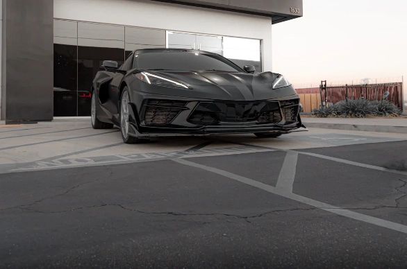 2020+ Corvette C8 Stingray Evo Style Front Lower Chin Splitter Gloss Black