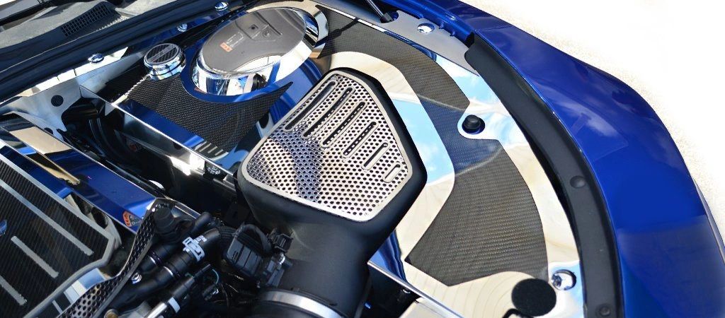 2016-2023 Camaro - Inner Fender Covers w/ Shock Tower Dome Covers [Stock Air Box] | Perforated or Carbon Fiber