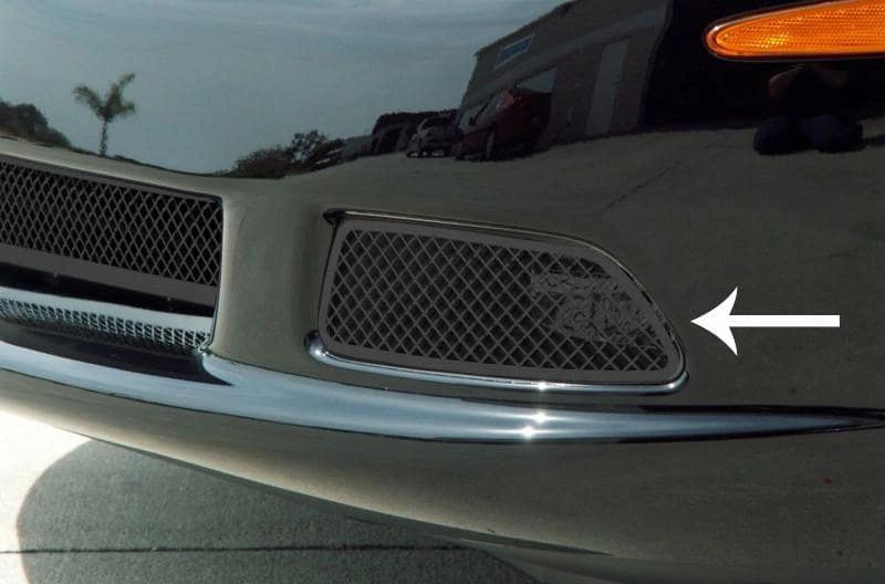 2005-2013 C6 Corvette - Driving Light Covers 2Pc | Blakk Stealth Stainless Laser Mesh