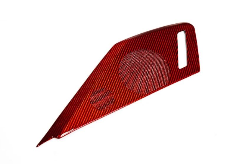 C8 Corvette Carbon Fiber Speaker Covers Red