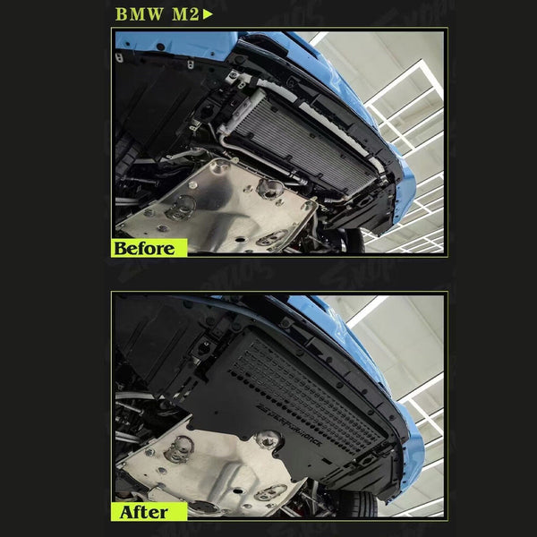 New Oil Cooler Skid Plate Underhood Shield For BMW G80 M3 G82 M4 G87 M2 Hexagonal Hole