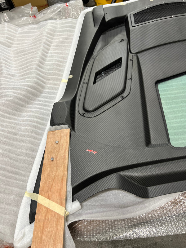 2014-2019 Corvette C7 Type-VS1 Double Sided Carbon fiber Vented Style Hood W/ Window For Stingray, Z51, Grand Sport, Z06