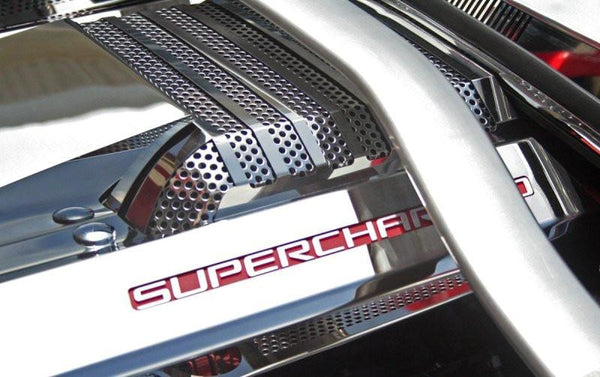 2012-2015 Camaro ZL1 - Supercharger Perforated Plenum Cover | Polished Stainless Steel