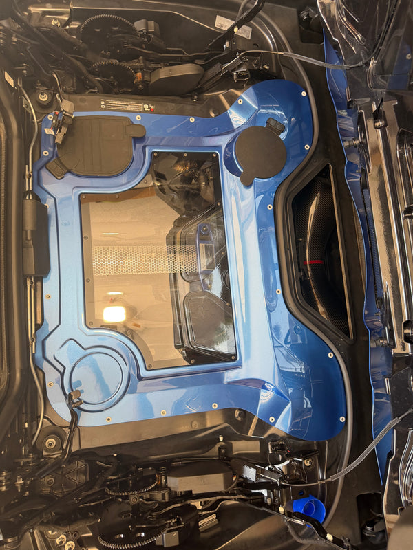 Clear HTC Engine Bay Cover for 2020+ Corvette C8 Z06, ZR1, E-Ray and Stingray Models