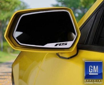 2010-2013 Camaro RS - Side View Mirror Trim RS Style 2Pc | Brushed Stainless Steel