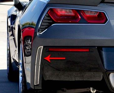 2014-2019 C7 Corvette Stingray - Matrix Series Alumi-Steel Rear Valance Vent Grilles 2Pc | Aluminum/Stainless Steel