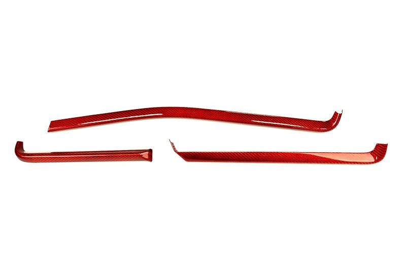 C8 Corvette Carbon Fiber Interior Trim - 3 Pc Kit - All Red