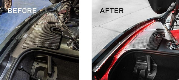 2020+ C8 Corvette Coupe - Illuminated Fender Cap Covers 2Pc | Polished Finish, Choose LED Color
