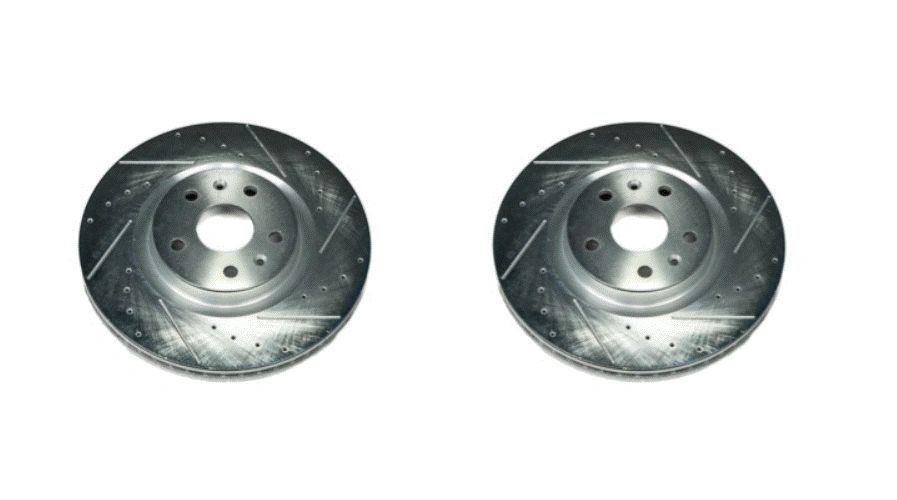 C8 Corvette Z51 Powestop Evolution Drilled & Slotted Rotors - Rear-Pair