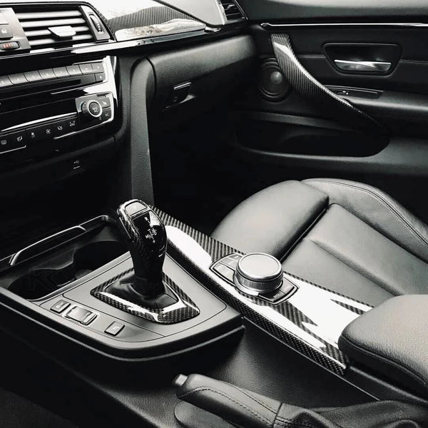 BMW F20 F22 F30 F32 F10 GT F07 F01 X3 F25 X4 F26 Carbon Fiber Gear Shift Knob and Panel Cover Trim (2011 - 2019)