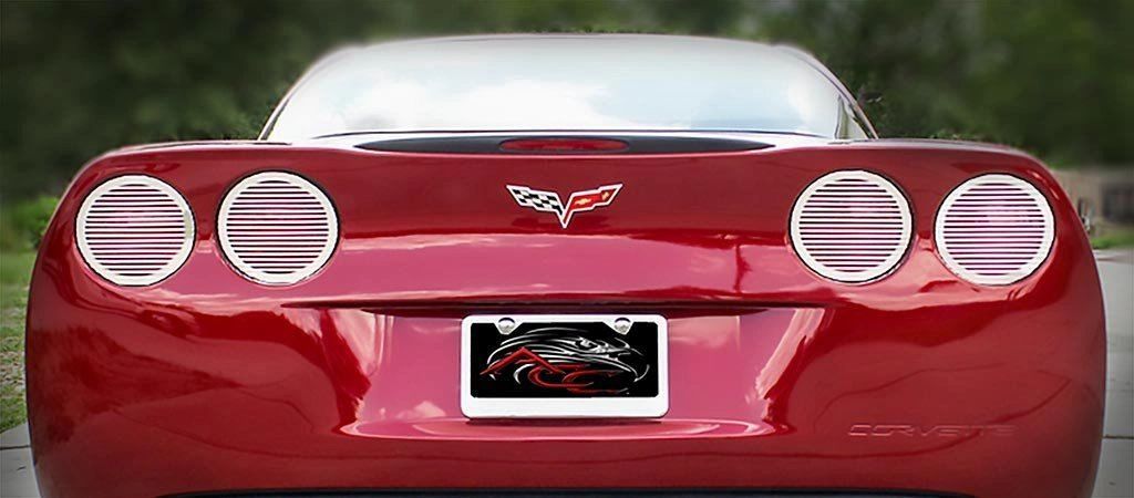 2005-2013 C6 Corvette - Taillight Covers Billet Style 4Pc | Polished Stainless Steel