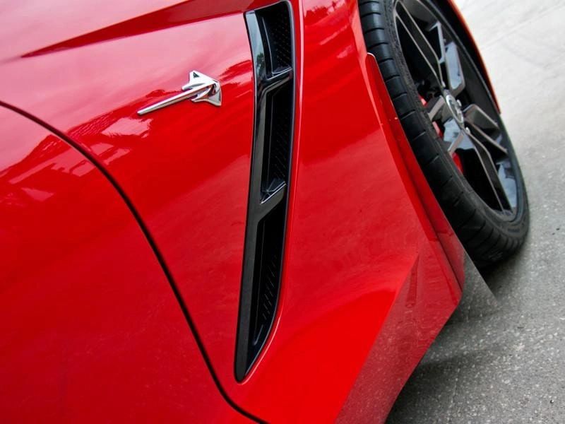 2014-2019 C7 Z06 Corvette Stingray - Mud Guards Polished w/Carbon Fiber BACKING | Stainless Steel Base,