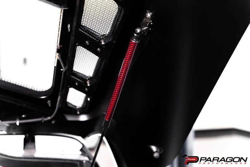 Paragon Performance C8 Corvette Carbon Fiber Hood Struts - Red