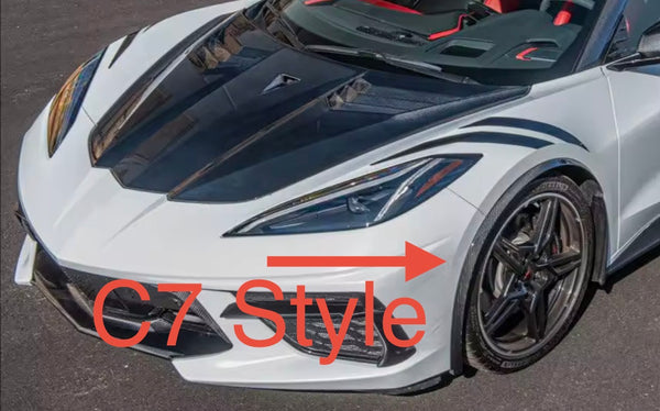 C7 Style Wheel Arches For C8 Corvette Carbon Fiber