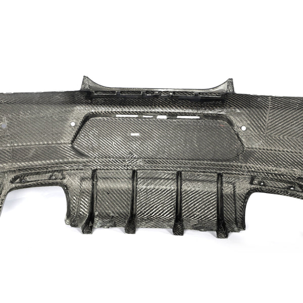 2016-2018 Camaro RS/SS/ZL1 Gloss Double Sided Carbon Fiber Rear Bumper w/Rear Diffuser Quad Tips 1pc