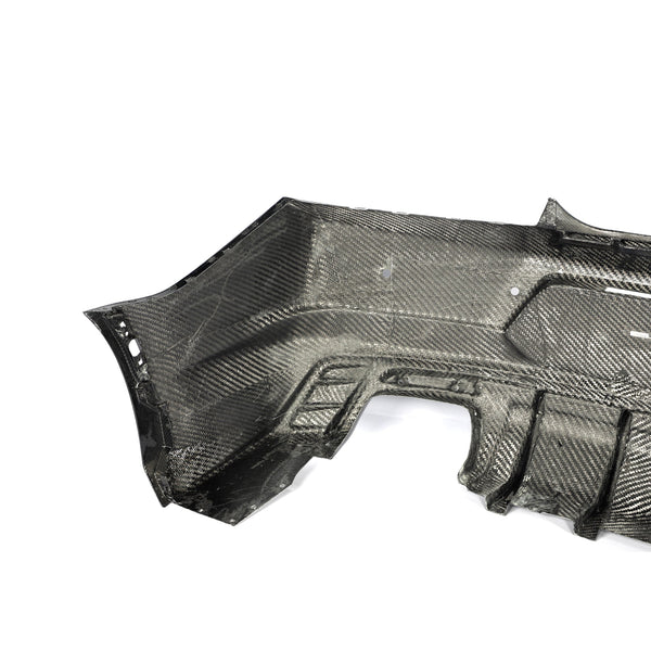2016-2018 Camaro RS/SS/ZL1 Gloss Double Sided Carbon Fiber Rear Bumper w/Rear Diffuser Quad Tips 1pc