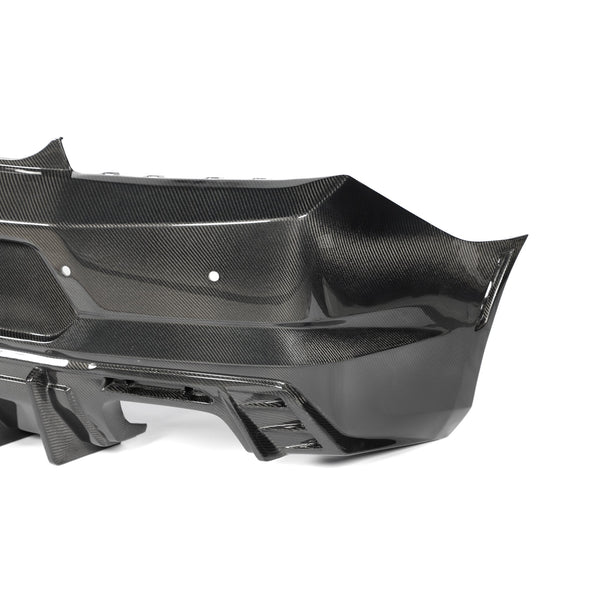 2016-2018 Camaro RS/SS/ZL1 Gloss Double Sided Carbon Fiber Rear Bumper w/Rear Diffuser Quad Tips 1pc