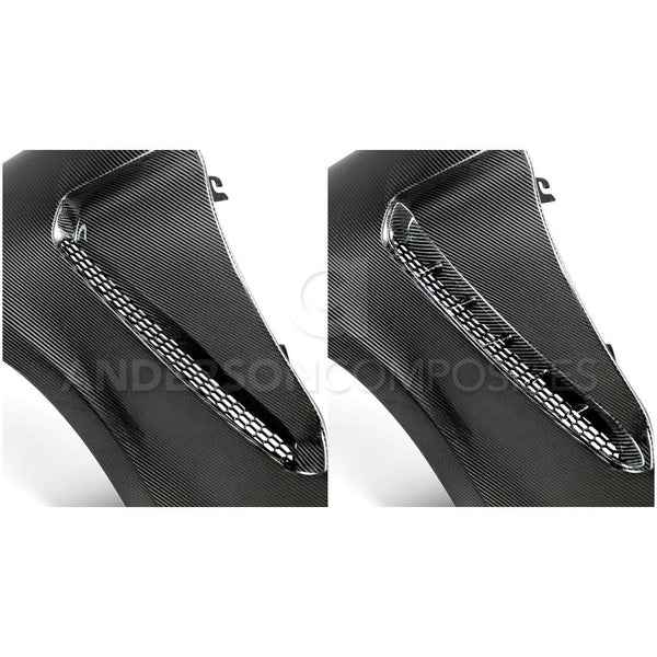 2015-2017 Mustang GT350 Style Carbon Fiber Front Fenders (Pair)