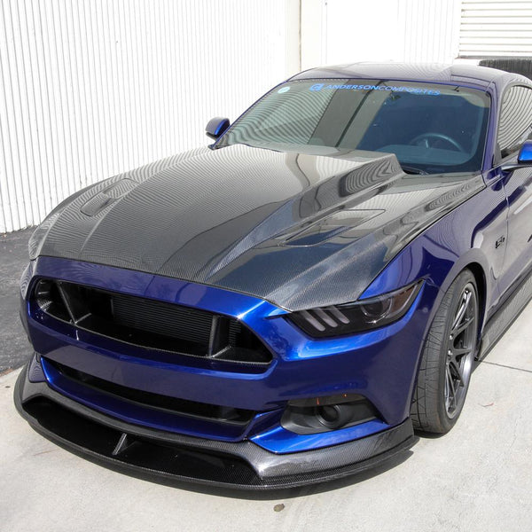 2015-2017 MUSTANG DOUBLE SIDED CARBON FIBER 3" COWL HOOD