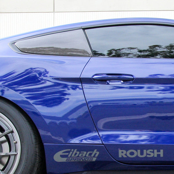 2015 - 2020 Mustang Carbon Fiber Type-Flat Side Window Louvers (Pair)