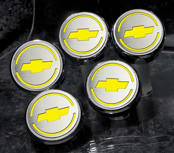 1997-2013 C5/C6 Corvette - Chevrolet 'Bowtie' Fluid Cap Covers 5Pc Auto Transmission | Choose Inlay Color