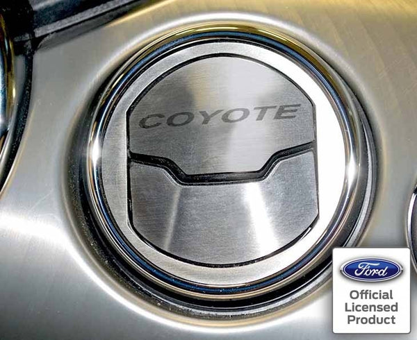 2015-2020 MUSTANG 50TH - A/C VENT TRIM KIT BRUSHED W/ETCHED COYOTE 2PC | STAINLESS STEEL