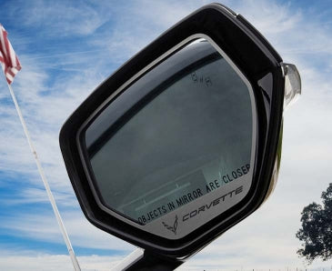 2020+ C8 Corvette - Etched Corvette Side Mirror Trim 2PC | Brushed Finish