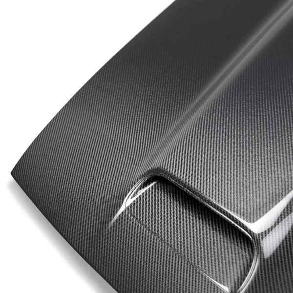 Type-RE (Dual Snorkel Style) Carbon Fiber Hood For 2019 Dodge Challenger Hellcat/Redeye