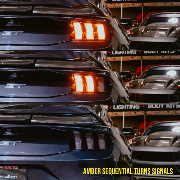 2024-2025 Mustang S650 Euro Style Taillights Amber Turn Signal Sequential