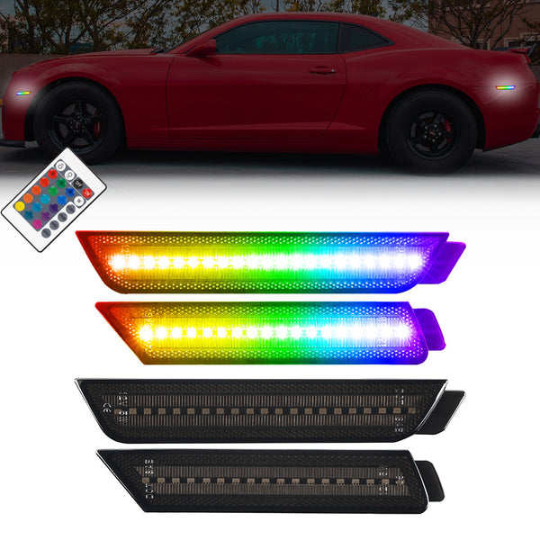 2010-2015 Chevrolet Camaro RGB Smoked LED Side Markers