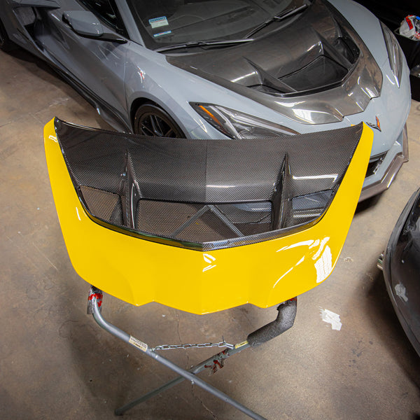 2025-2027 C8 ZR1/ZR1X ZTK Type-OEM Hood Functional Dry Carbon Fiber Double Sided
