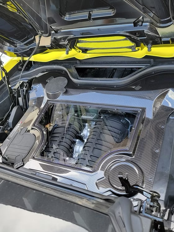 Clear HTC Engine Bay Cover for 2020+ Corvette C8 Z06, ZR1, E-Ray and Stingray Models