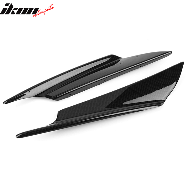 Universal Fit 36CM 2PC Front Bumper Lip Canards Carbon Fiber Print