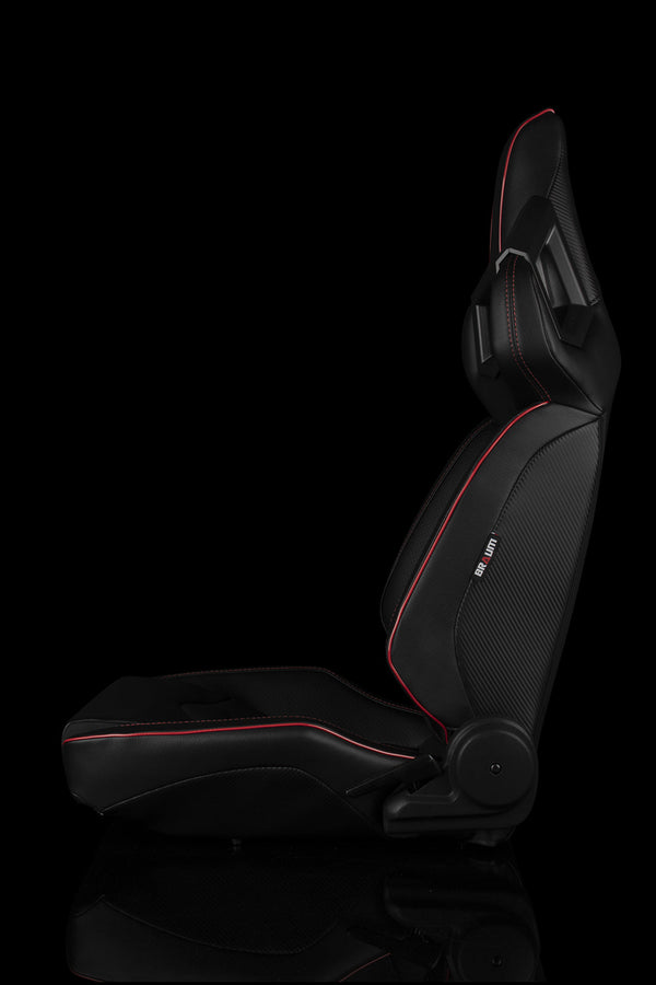 Universal BRAUM ALPHA-X SERIES RACING SEATS (RED STITCHING | LOW BASE VERSION) – PAIR