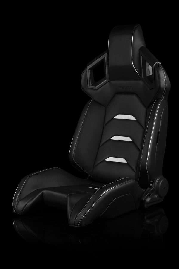 Universal BRAUM ALPHA-X SERIES RACING SEATS (BLACK & WHITE) – PAIR