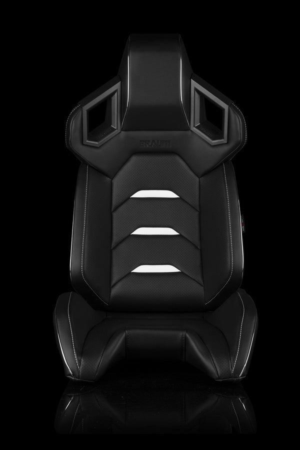 Universal BRAUM ALPHA-X SERIES RACING SEATS (BLACK & WHITE) – PAIR