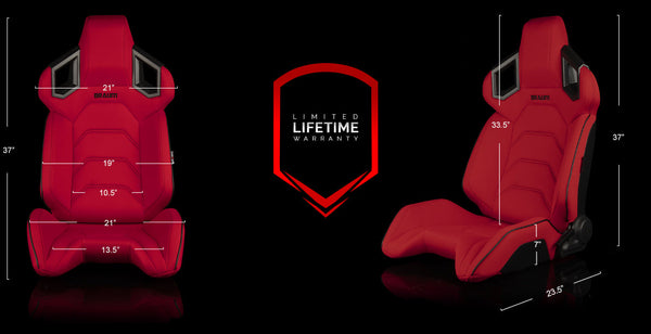 Universal BRAUM ALPHA-X SERIES RACING SEATS (RED CLOTH) – PAIR