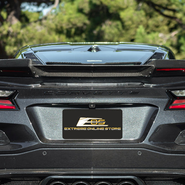 23-UP Corvette C8 Z06 Carbon Fiber Rear Wing Wickerbill Spoiler
