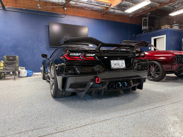 2023-UP Corvette C8 Z06 / ZR1 / ERay Rear Bumper Finned Diffuser