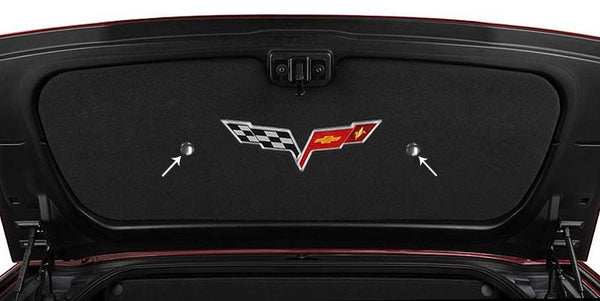 2005-2013 C6 Corvette Convertible only - Trunk Lid Liner Fastener Cover Kit 2Pc | Chrome