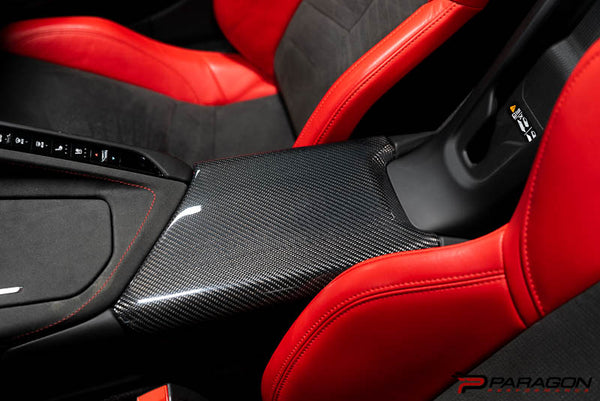 CCS C8 Corvette Red Carbon Fiber Center Console Lid Overlay