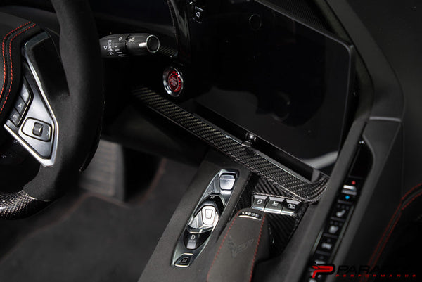 C8 Corvette Carbon Fiber Interior Trim - 3 Pc Kit - All Blue