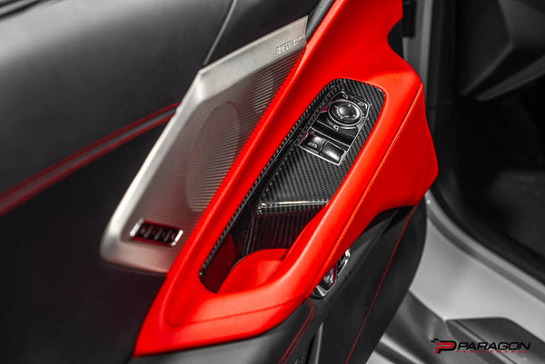 CCS C8 Corvette Carbon Fiber Window Switch Covers - HTC