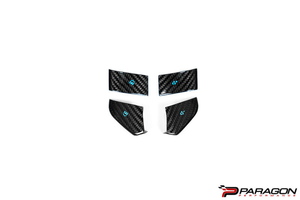 CCS Steering Wheel Carbon Fiber Button Covers 4PC  - C8 Corvette