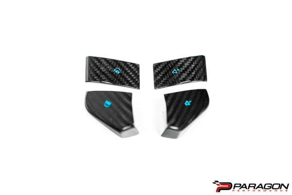 CCS Steering Wheel Carbon Fiber Button Covers 4PC  - C8 Corvette