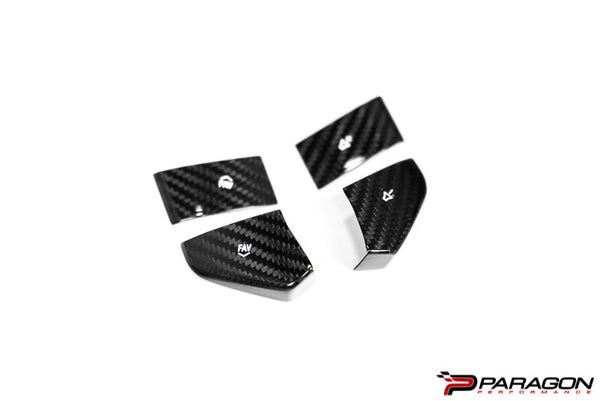 CCS Steering Wheel Carbon Fiber Button Covers 4PC  - C8 Corvette